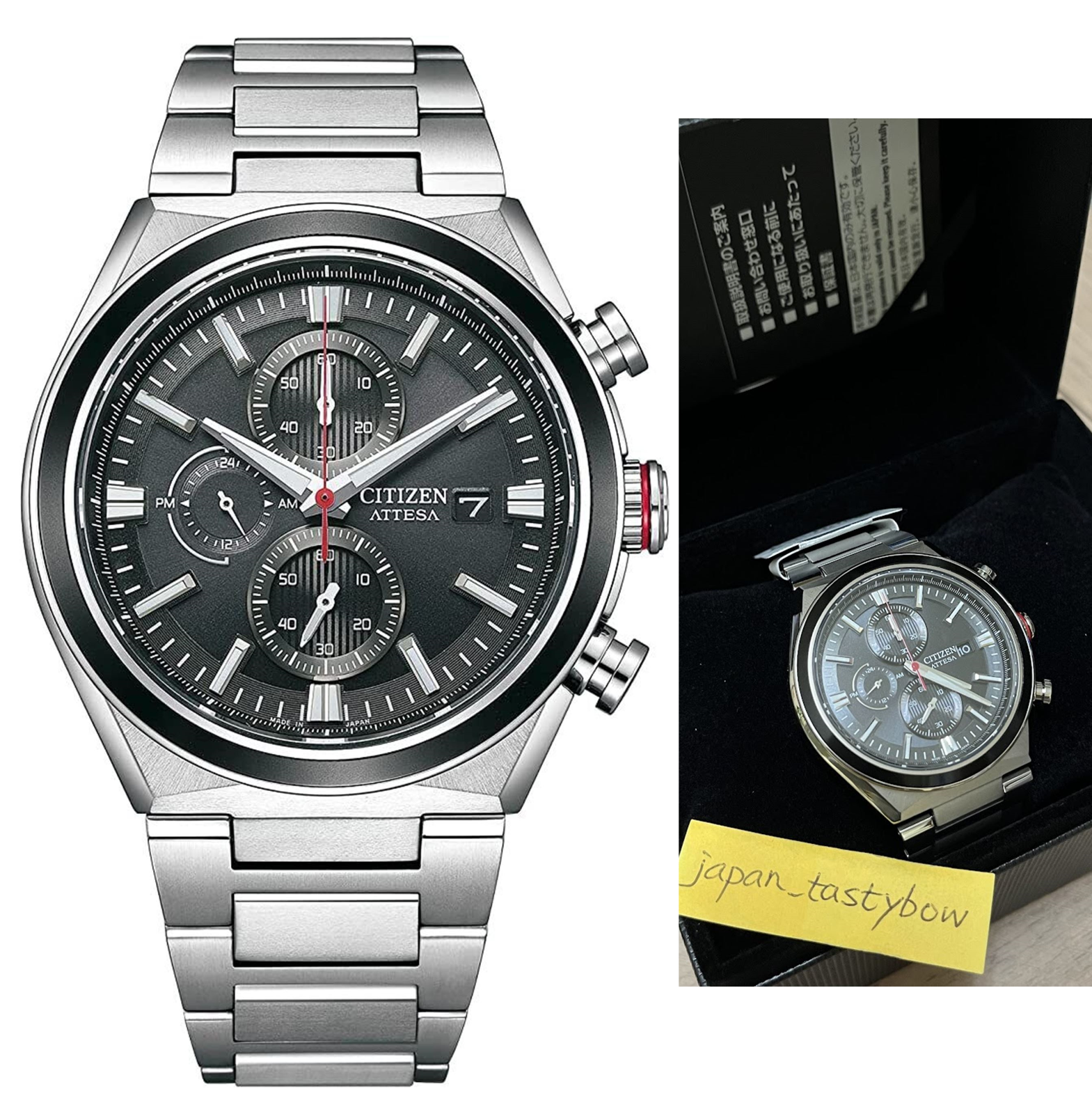 Citizen Attesa CA0836-68E Eco-Drive Black Dial Chrono Titanium