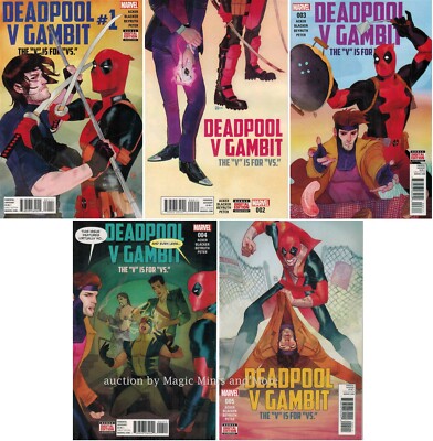 DEADPOOL V GAMBIT (5) comic Set #1 2 3 4 5 Marvel 1st print X-Men vs
