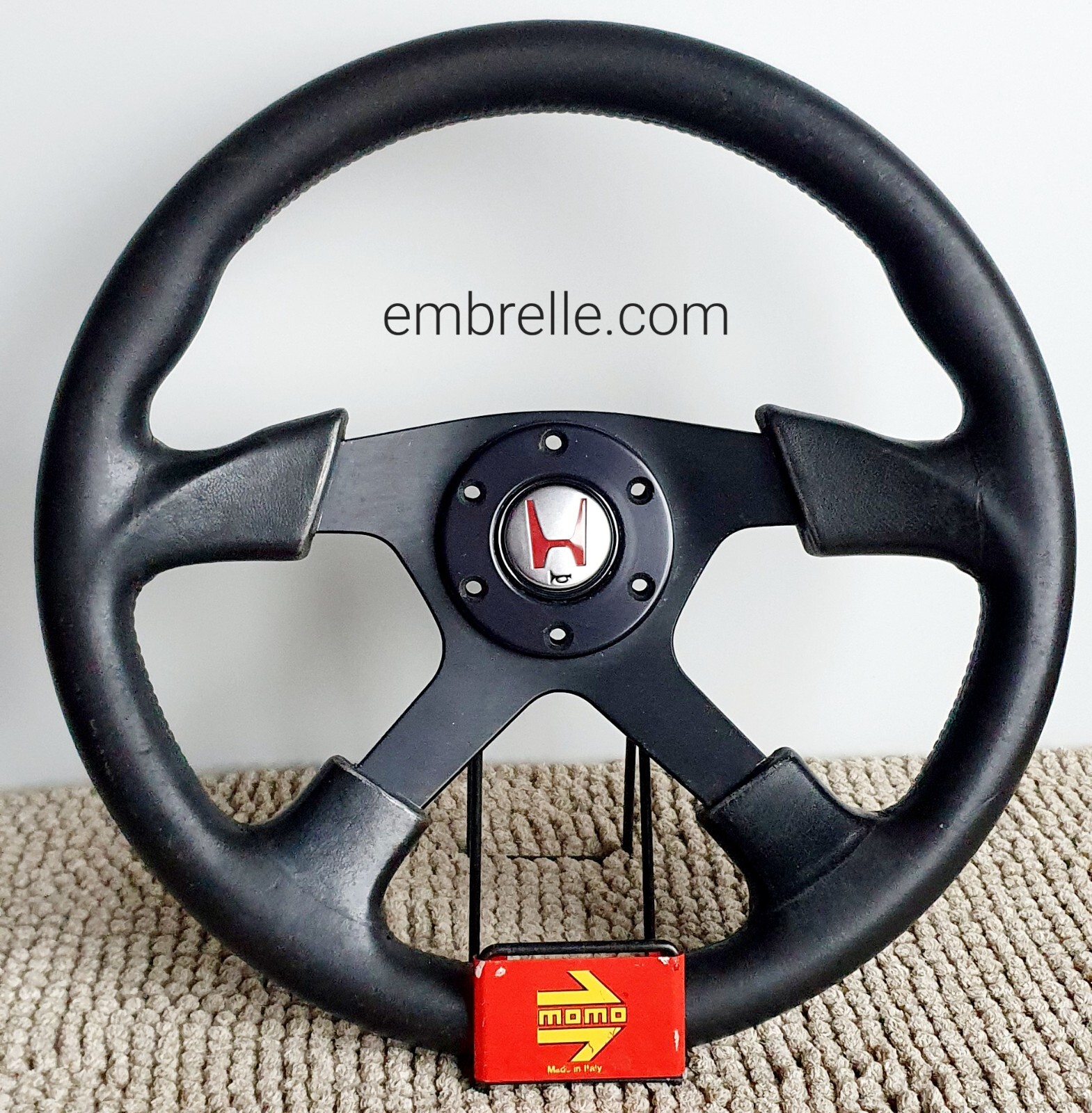 MOMO Honda Access F 1 RARE Leather Steering Wheel EE9 EG6 MOMO Honda Access F 1 RARE Leather Steering Wheel EE9 EG6