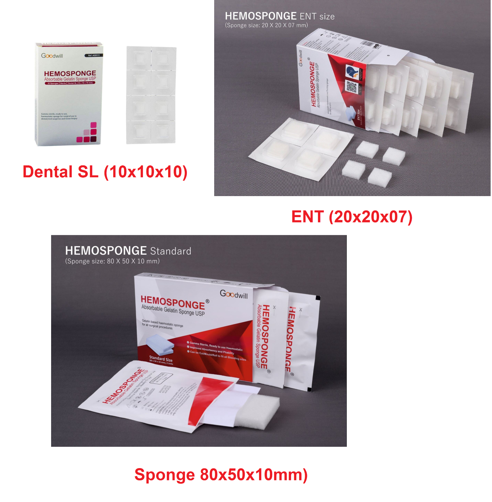 Goodwill Dental Hemosponge Absorbable Gelatin Sponge USP, Surzical, ENT  (Choose) | eBay