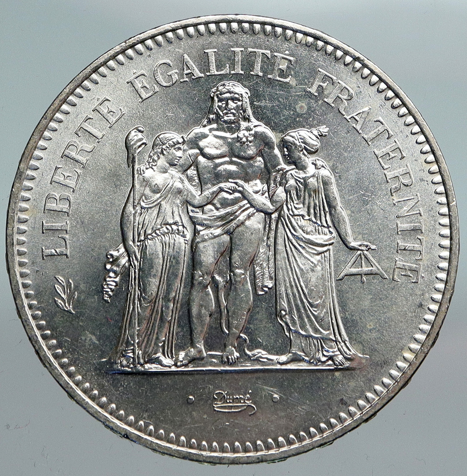 1979 FRANCE Large HERCULES Motto VINTAGE Old Silver 50 FRANCS