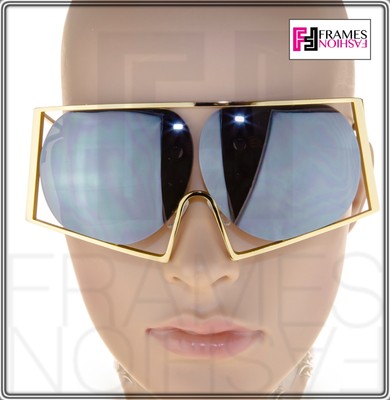 Pre-owned Linda Farrow Todd Lynn Angular Metal Tl4 Gold Silver Mirrored Authentic In Gray