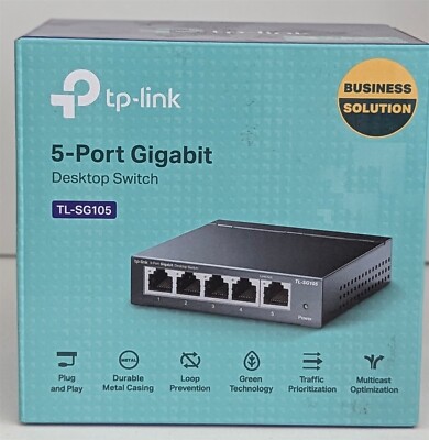 TP-Link 5 Port Gigabit Desktop Switch TL-SG105 Desktop Switch - Brand New!