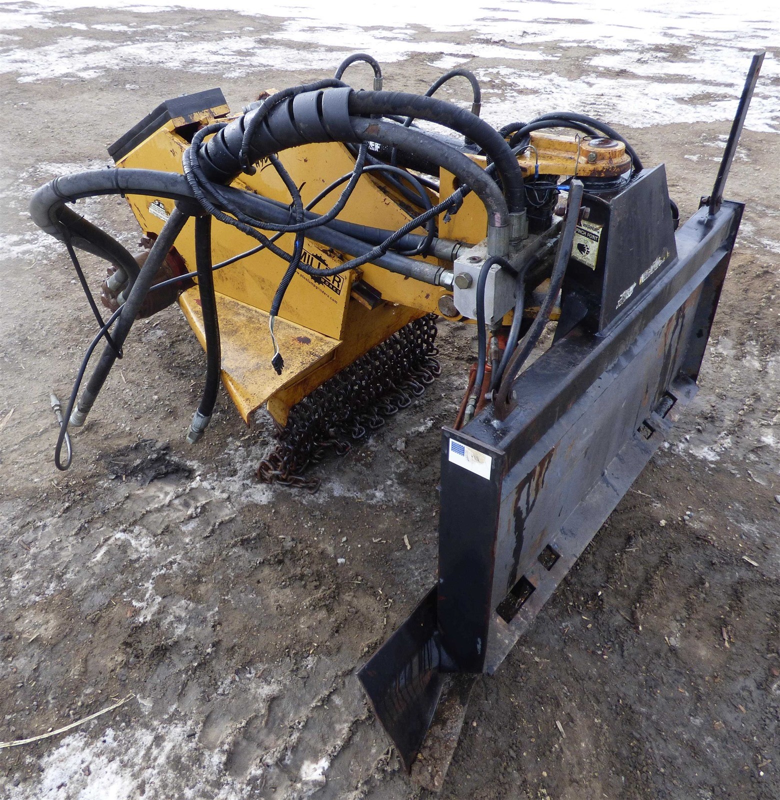 Arbor Wolf Miller Works Pro75SS High Flow Skidsteer Stump Grinder Attachment