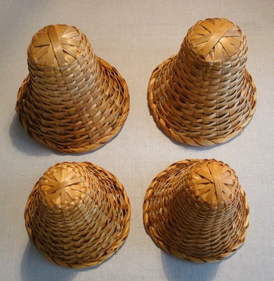 Vintage Lot Woven Straw Bells Christmas Easter Wedding Crafts 2 Sizes