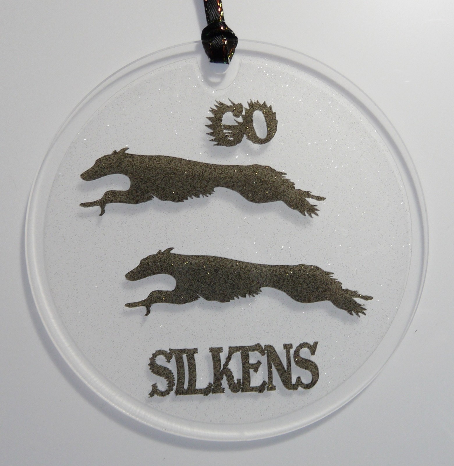 Silken Windhound Racing Dog Ornament, Window Wall Decoration Art, Dog Lover Gift