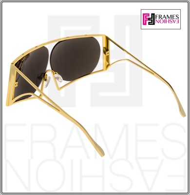 Pre-owned Linda Farrow Todd Lynn Angular Metal Tl4 Gold Silver Mirrored Authentic In Gray