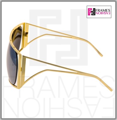 Pre-owned Linda Farrow Todd Lynn Angular Metal Tl4 Gold Silver Mirrored Authentic In Gray