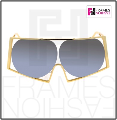 Pre-owned Linda Farrow Todd Lynn Angular Metal Tl4 Gold Silver Mirrored Authentic In Gray