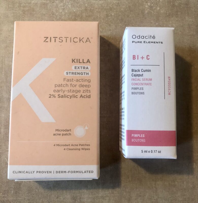 NEW (2) Piece Skincare Lot Zitsticka Killa Odacite Pure Elements💋