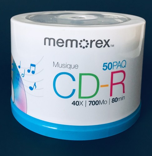Memorex Music CD-R 700MB 80 Min 40X Recordable Discs 50 Pack New Spindle Sealed