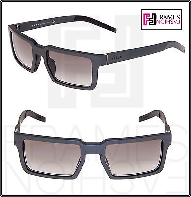 Pre-owned Prada 50s Technique Square Graphite Brushed Aluminum Unisex Sunglasses Pr50ss In Uej-0a7