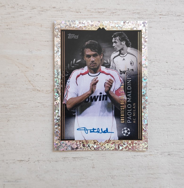 Topps Paolo Maldini Signature Champions League Sticker 2023 2024 Milan Ac