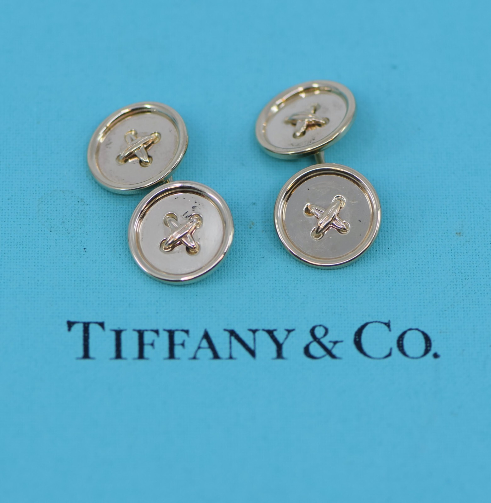 Tiffany & Co Button 14K Yellow Gold Cufflinks | eBay