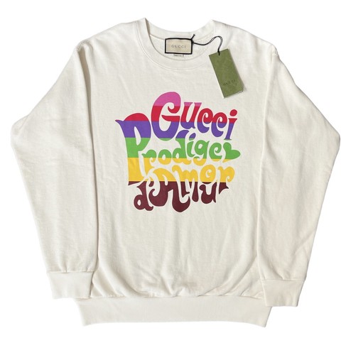 ♪【GUCCI】Prodige d’Amourプリント ブラック パーカー ♪【GUCCI】Prodige d'Amourプリント ブラック パーカー (GUCCI