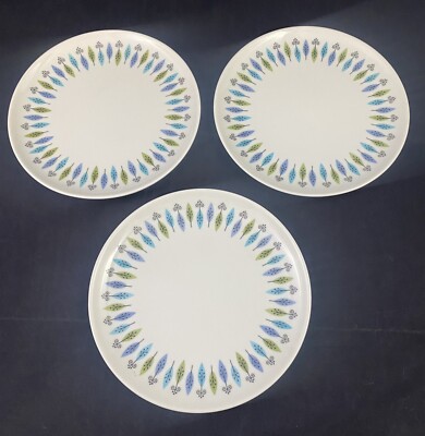 MCM Atomic 8  Carefree True China By Syracuse Nordic Pattern 3 Salad Plates