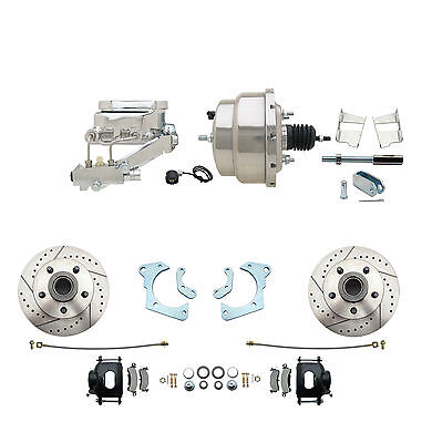 1958-1968 Impala Disc Brake Conversion Kit Chrome Booster Black Calipers