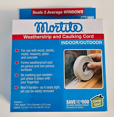 Frost King Mortite Weatherstripping Gray Caulking Cord F4 1/8'' X R 45' 