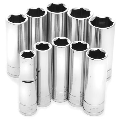 Performance Tool 10 pc. 3/8'' Dr. Metric Deep Socket Set W38402