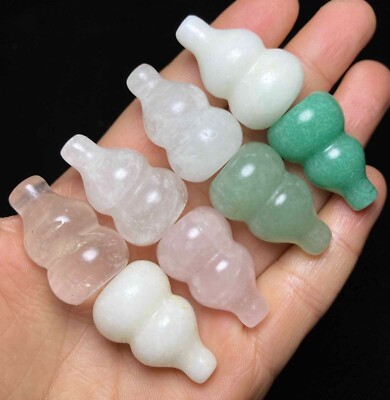118g  Natural Different Materials Quartz Crystal calabash Healing Stone  X822