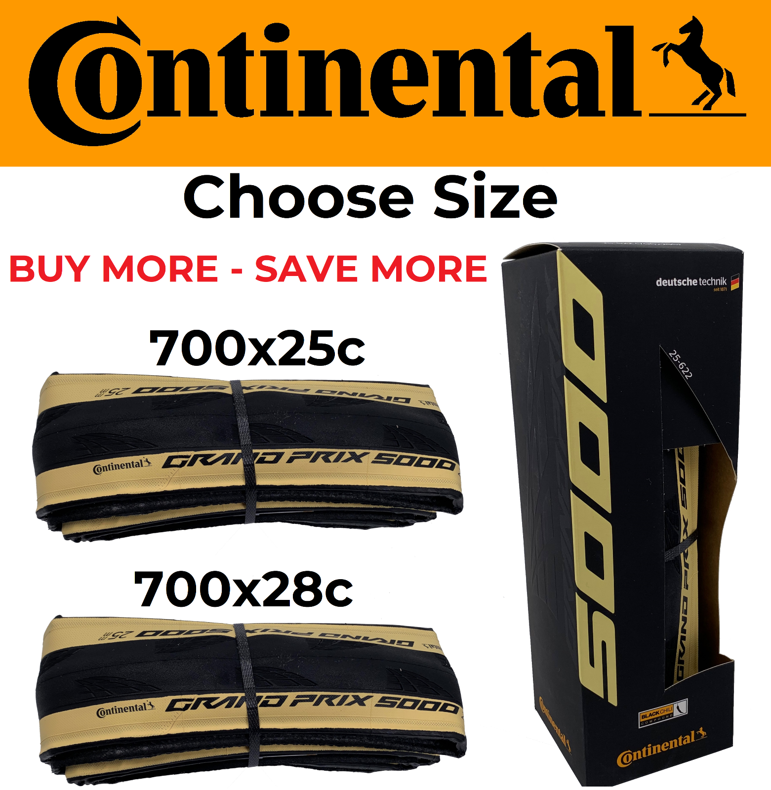 Continental - Grand Prix 5000 700X25C Black/Cream