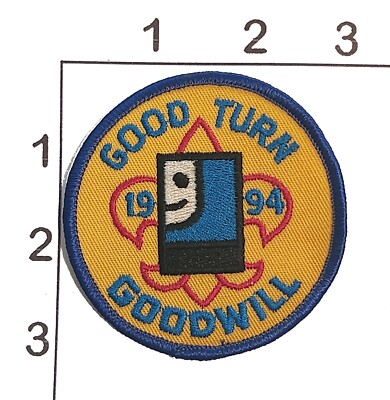 1994 BSA Boy Scouts America Good Turn Goodwill Embroidered Iron On Patch