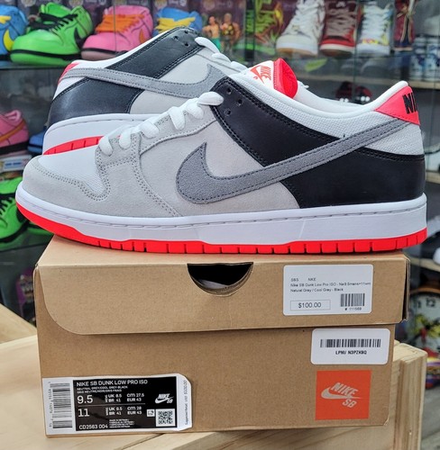 Nike Sb Dunk Low Pro Iso Infrared Sz 9.5 Ds New Rare Air Max