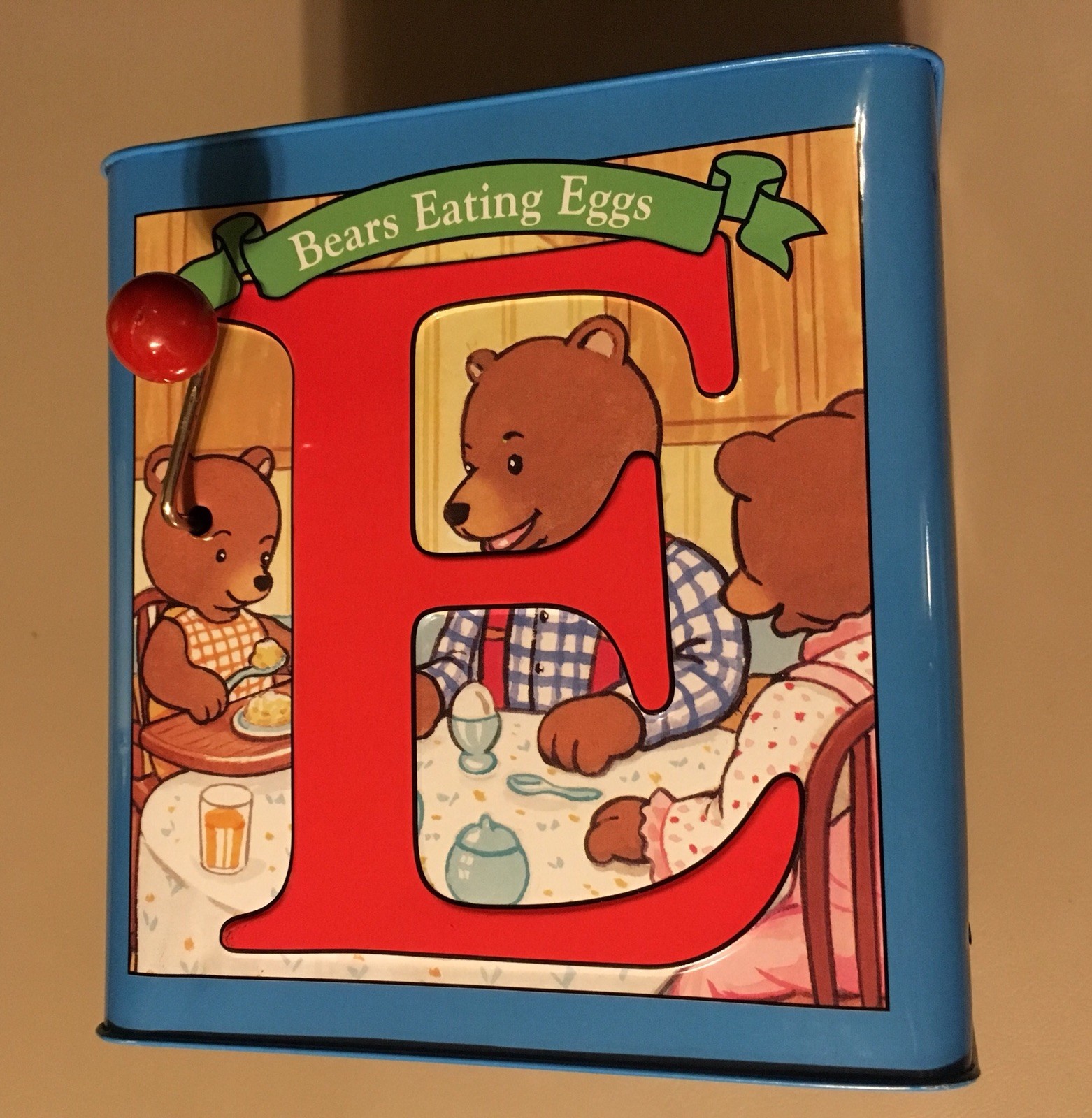 Schylling Bear in the Box Jack Music Box Pop Up Toy Tin Block Teddy 2007