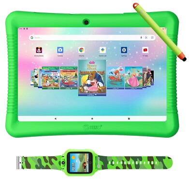 Contixo K102 10'' Inch Kids Tablet & KW1 Smart Watch Camera Apps & Games Ages 3+