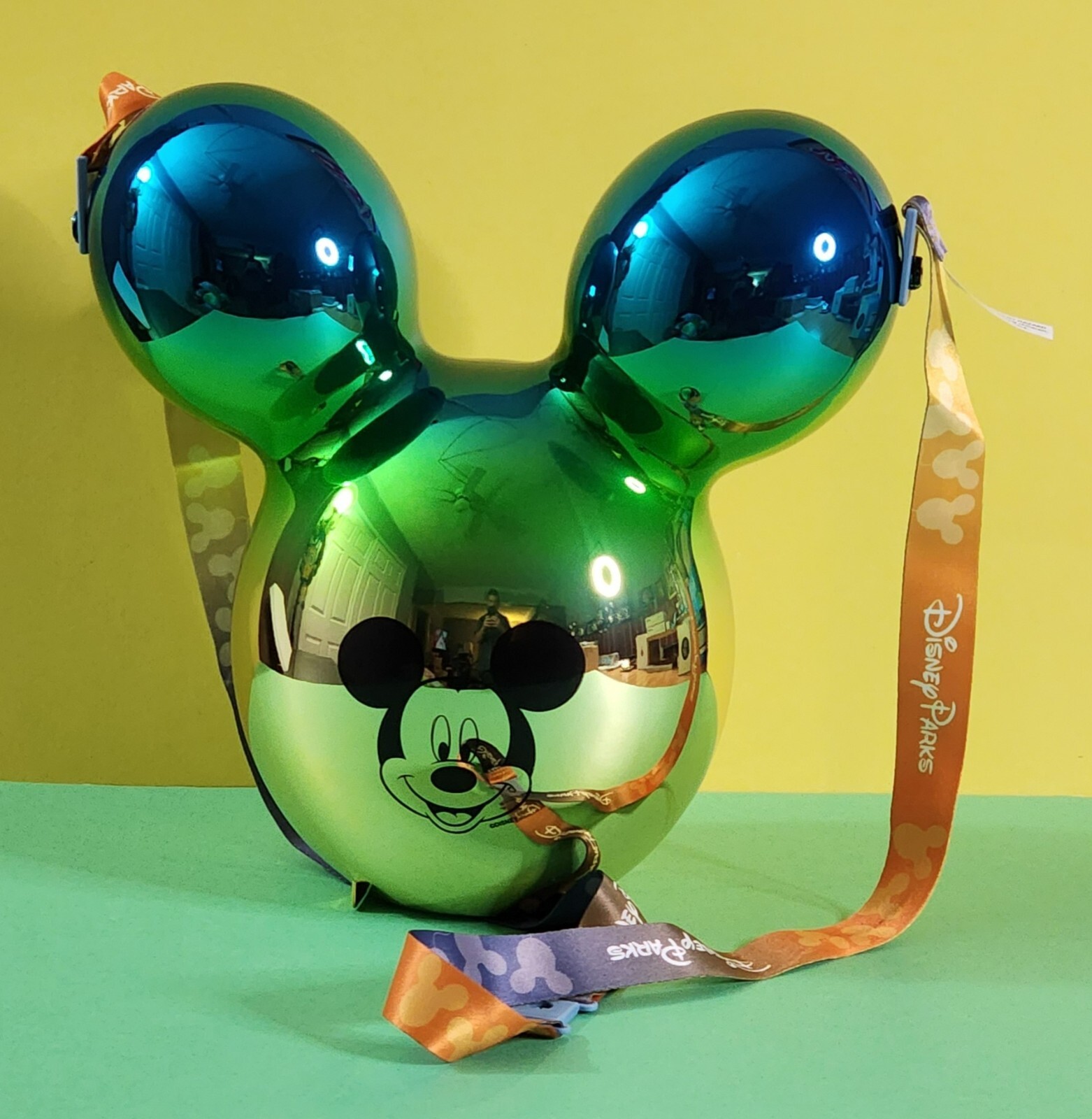 メタリックブルー　disney　ポップコーン ミッキー バルーン メタリックブルー ポップコーンバケット