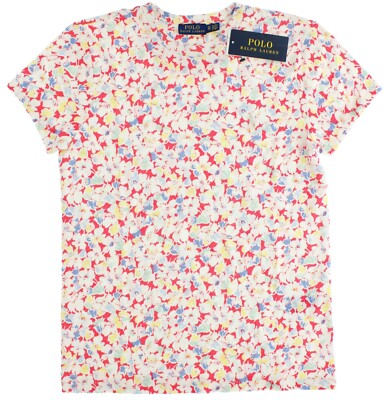 Lauren Ralph Lauren Women's T-Shirt Casual Fit 100% Cotton, Short Sleeve, Floral