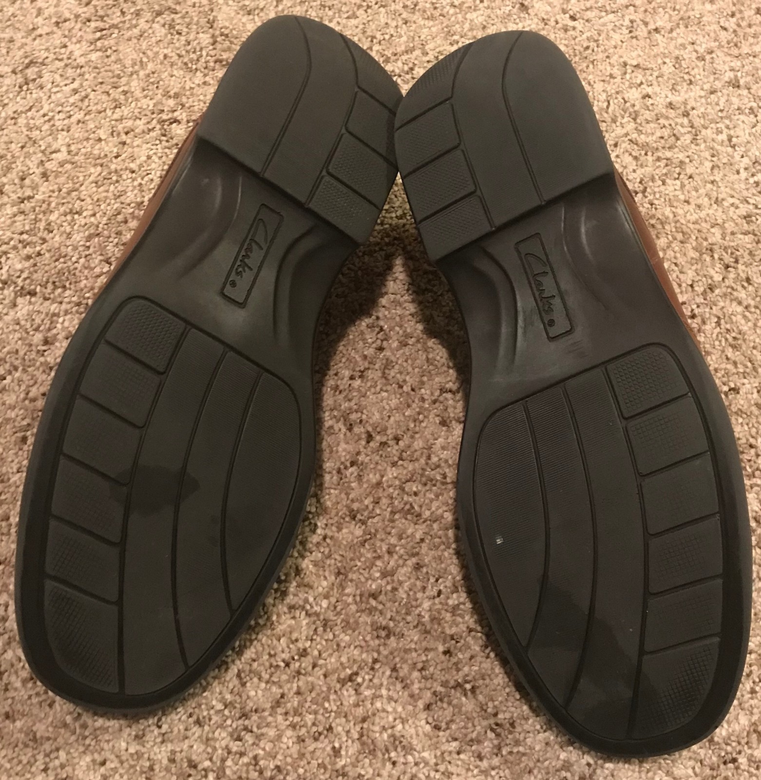 Mens Clarks Brown Leather Loafers Size 12M