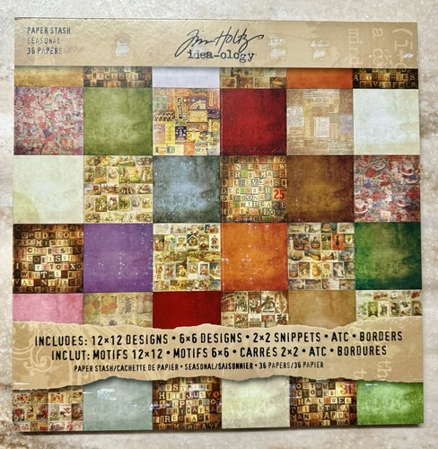 Tim Holtz  Idea-Ology 使用済み12点セットまとめ売り 人物 Tim Holtz Idea-Ology SEASONAL PAPER STASH* 12x12 RETIRED