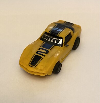 Tyco '79 Yellow with Black Stripe #2 Corvette Slot Car Tested and Runs