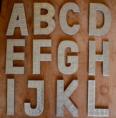 20cm Aluminium A-Z Letters Alphabet Wall Hangings Gift Home Wedding Names Wood