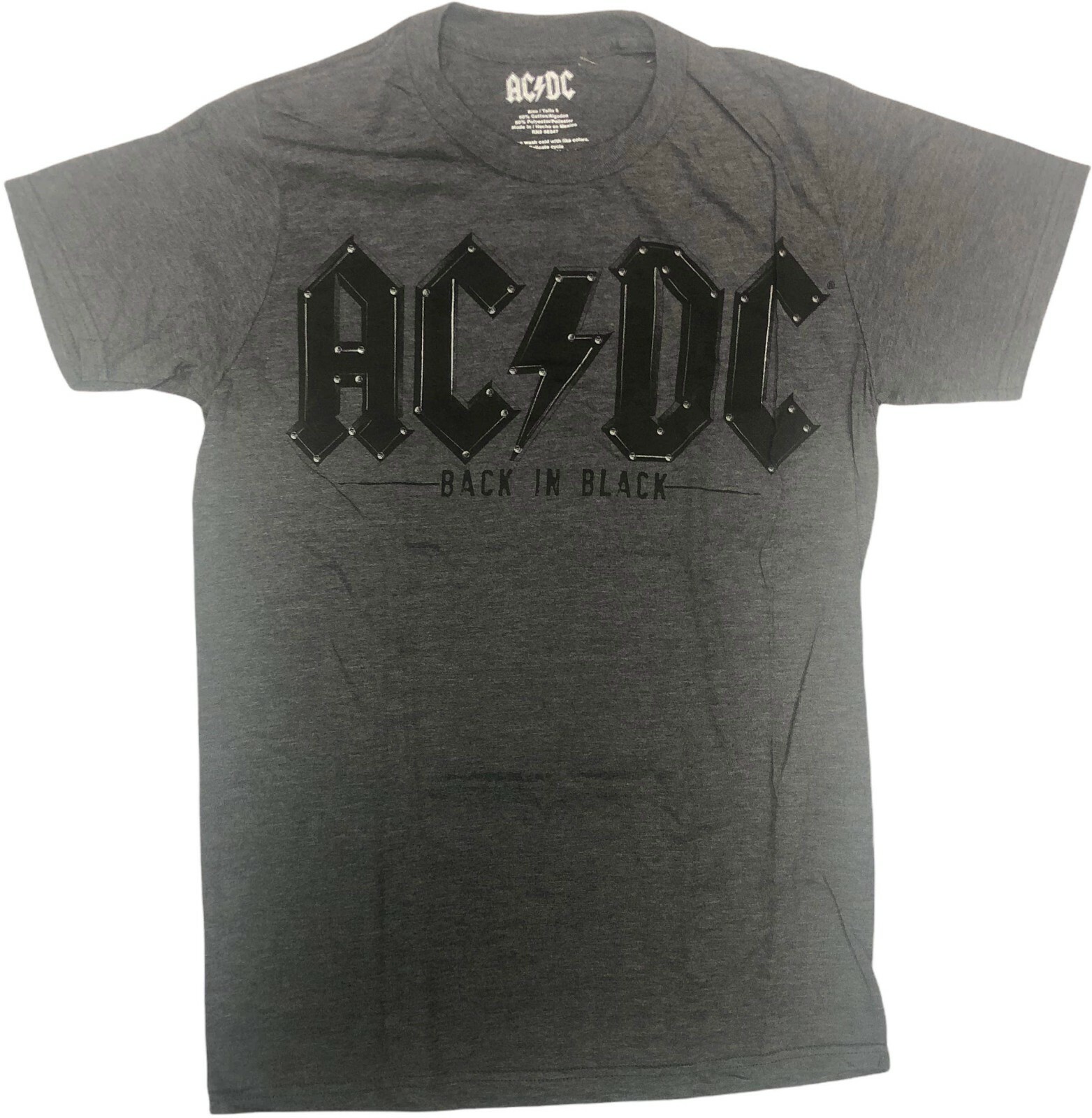 AC/DC Back In Black Men's T-Shirt Gray NEW SMALL | eBay