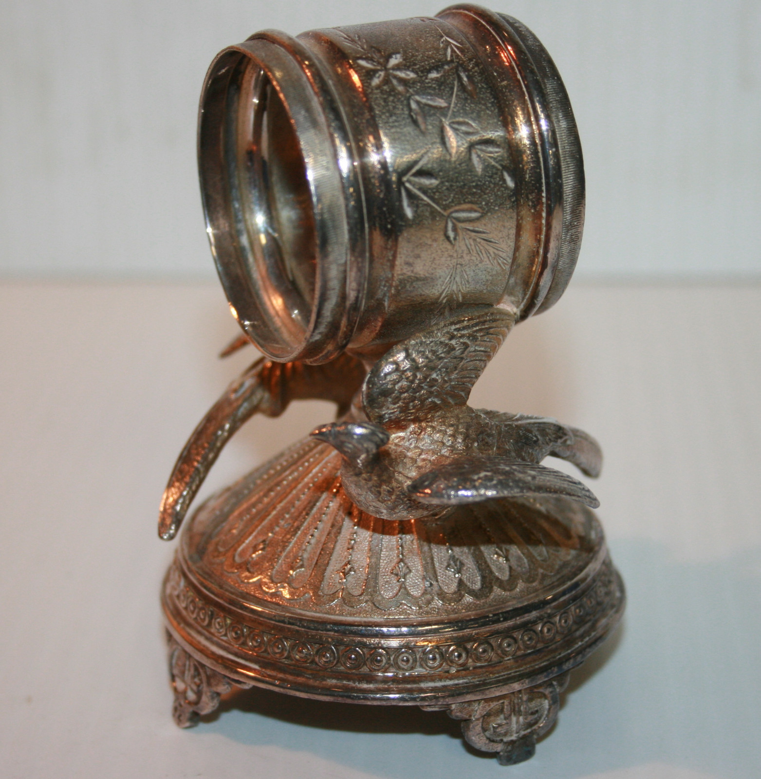 Victorian Silver Plated Napkin Ring Two Pheasants Meriden SPC #271