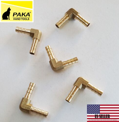 5 pc - 1/4" (6 mm) HOSE BARB ELBOW 90 DEGREE Brass Pipe Fitting  Gas Fuel Water