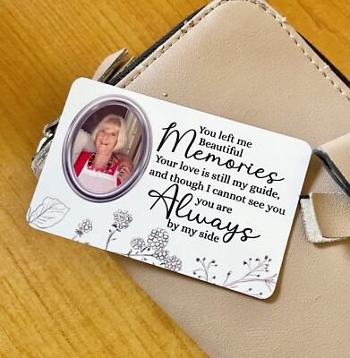 Personalised Metal Wallet Card Bereavement Gift Memorial Keepsake Loss Gift