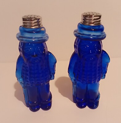 Very Rare Cobalt Blue ''Peanut'' Salt & Pepper Set. Very Nice, Never Used.