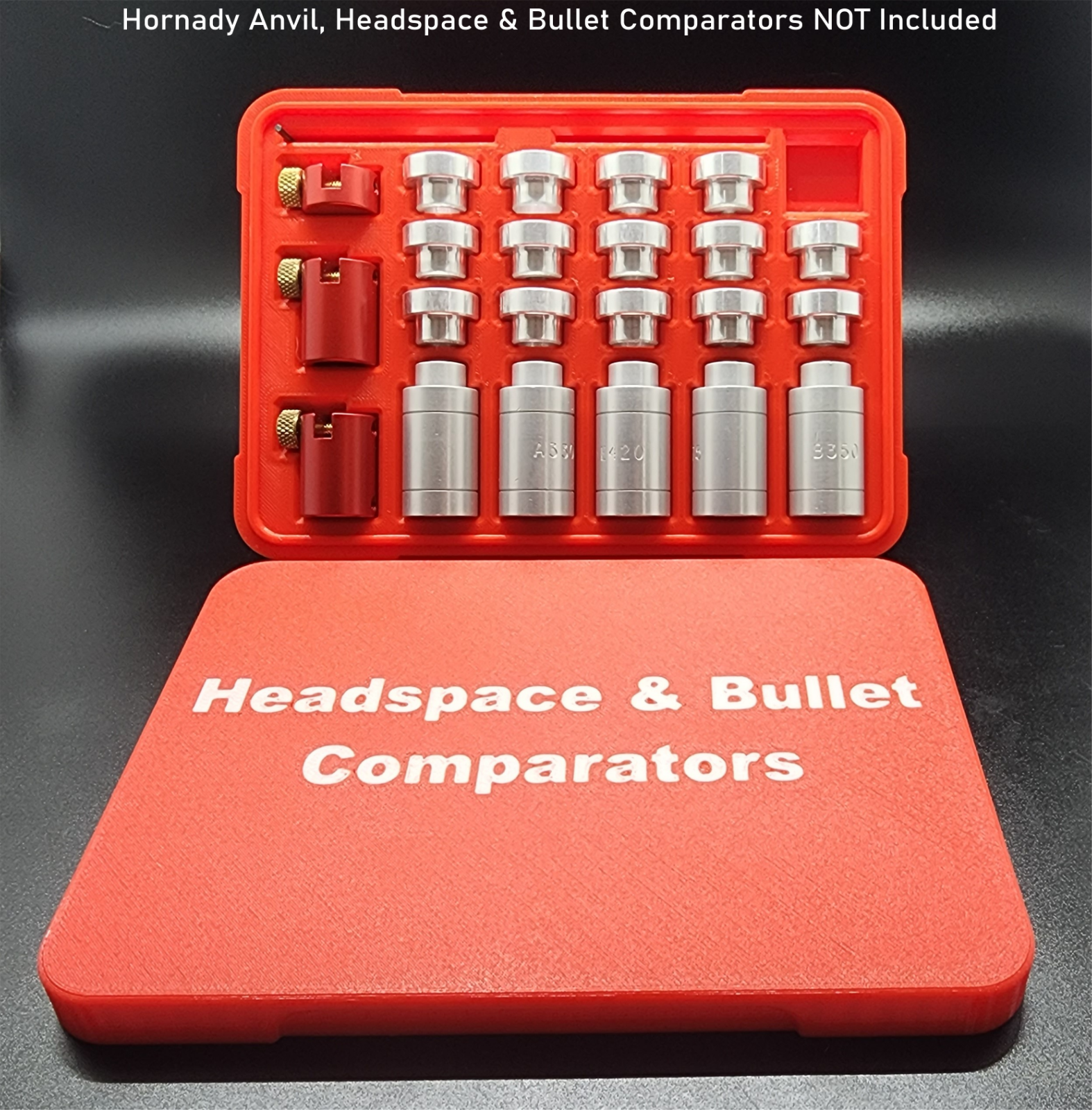 Hornady Bullet Headspace Comparator Anvil Storage Case Organizer Large
