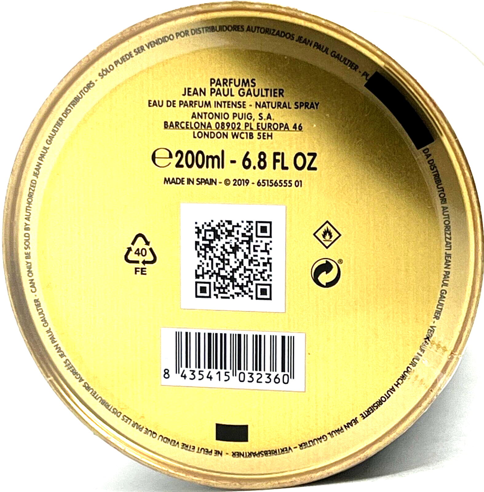 JEAN PAUL GAULTIER LE MALE LE PARFUM INTENSE EDP SPRAY FOR MEN 6.8 Oz / 200 ml
