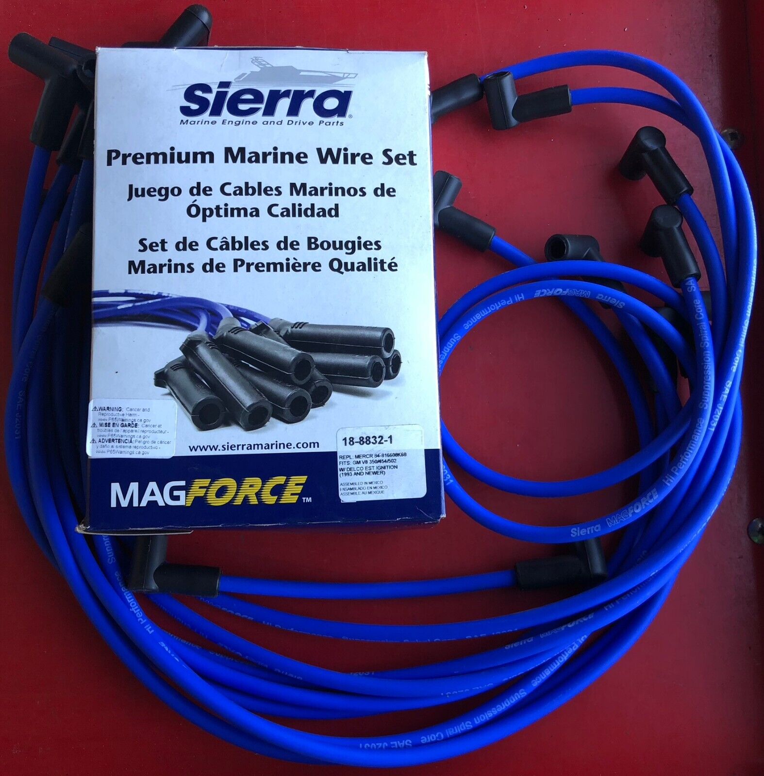 SIERRA 18-8832-1 SPARK PLUG WIRE SET FOR MERCRUISER 350 454 502 BOAT MARINE SIERRA 18-8832-1 SPARK PLUG WIRE SET FOR MERCRUISER 350 454 502 BOAT MARINE