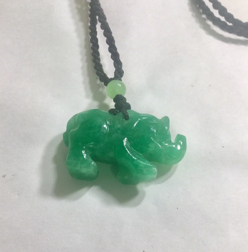 Vintage Jade Carved Elephant Pendant 35mm By 20mm