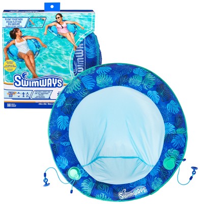 Elite Spring Float Papasan Pool Lounger, Inflatable Pool Floats Adult with Fa...