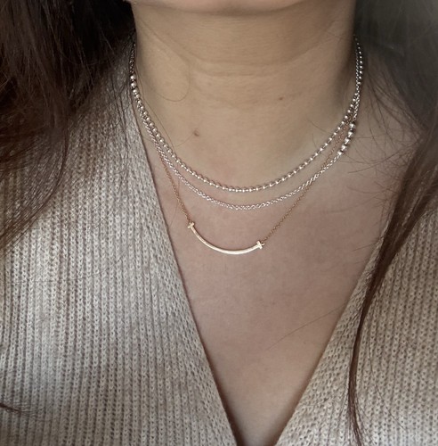 韓国発【TATIANA】(Silver925) Beads Ribbon Necklace TATIANA】(Silver925) Rose Beads Ribbon Necklace 韓国発