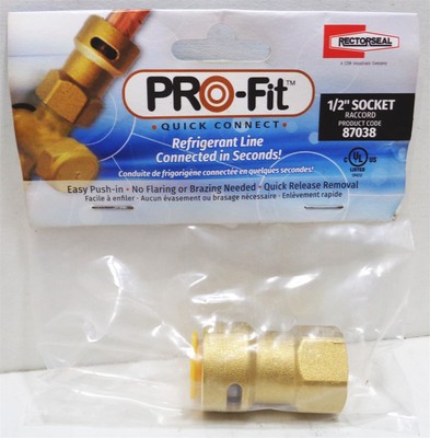 Pro-Fit #87038 ~ 1/2'' Socket Refrigerant Line Quick Connect ~ by Rectorseal