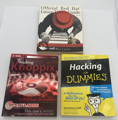 Hacking for Dummies Hacking Knoppix Official Red Hat Linux User Guide Lot of 3