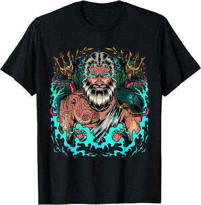 Poseidon Greek Mythology Shirt Merman Trident Greek God T-Shirt Gift S-4XL