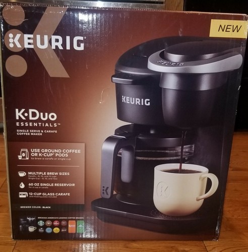 Keurig K-Duo Essentials Coffee Maker Drinking Energy Latte K-Cup Pod 12 Cup